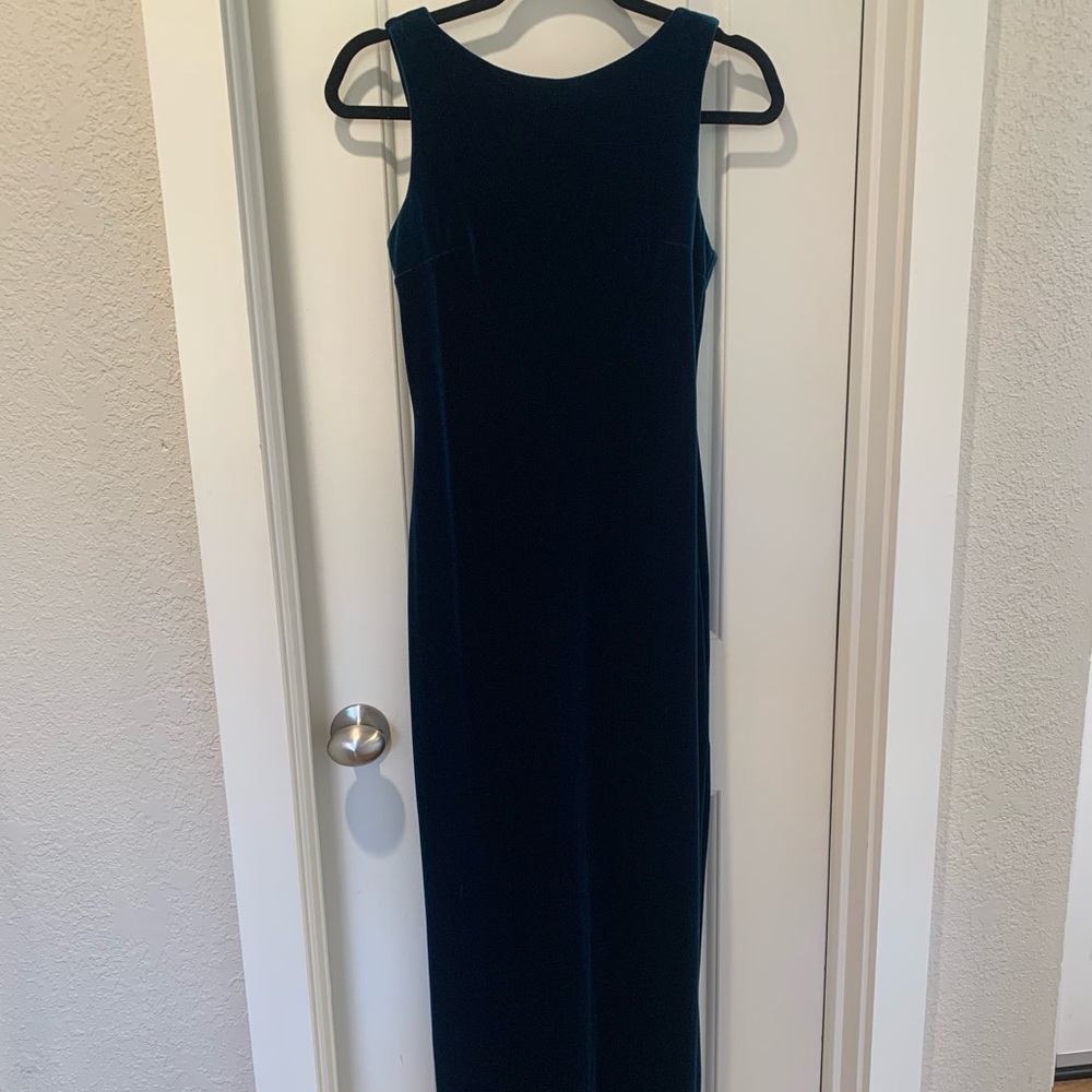 Stunning turquoise velvet dress
